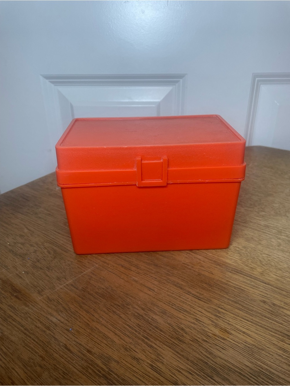 Vintage Orange Recipe Card Box – Retro Kitchen Organizer